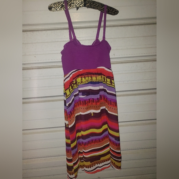 Plus Size 14/16 Lane Bryant Summer Dress purple beachy 1X can be strapless - Picture 6 of 6